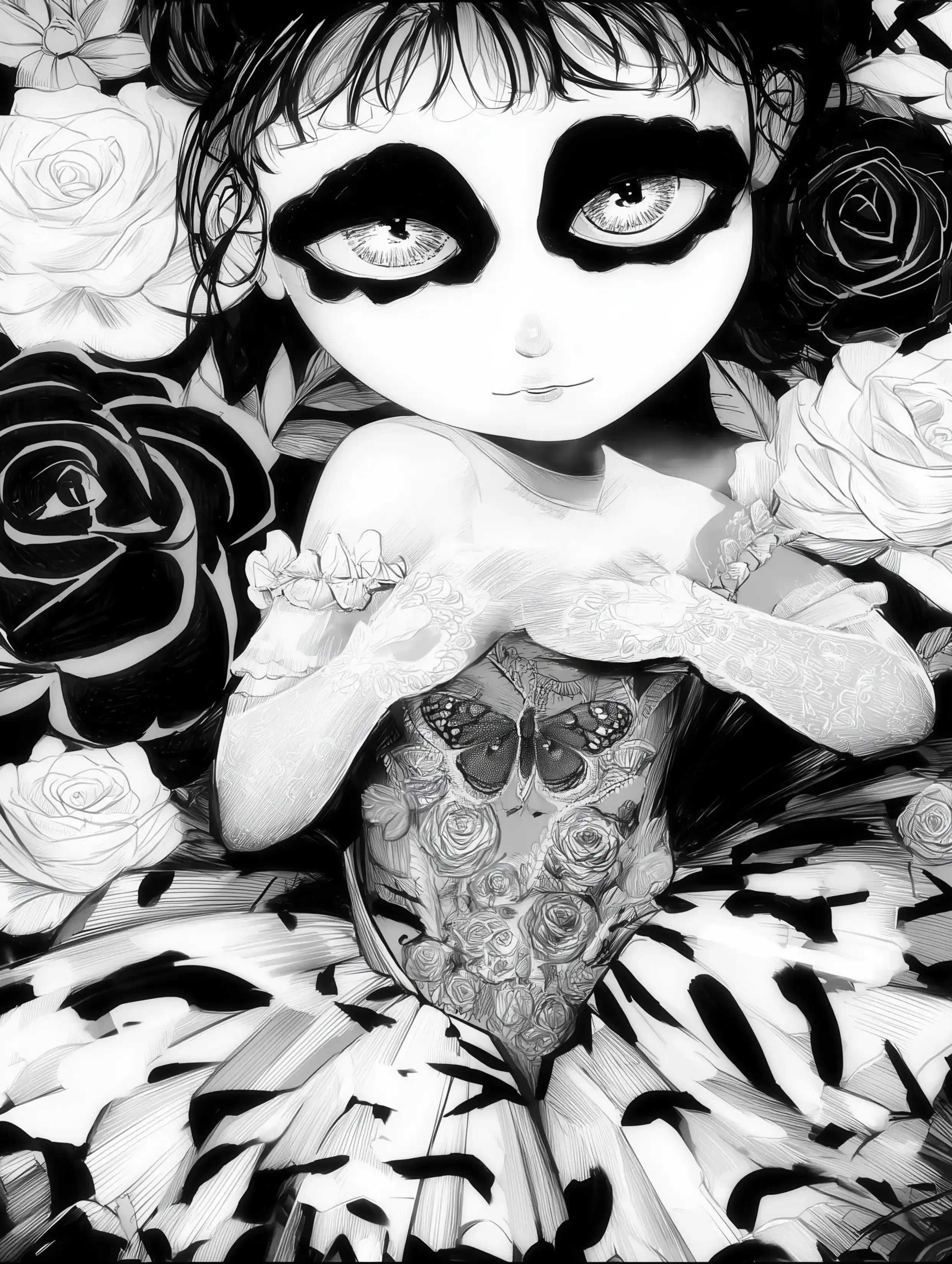 Free ballerina coloring page for adults featuring butterfly dress ballerina